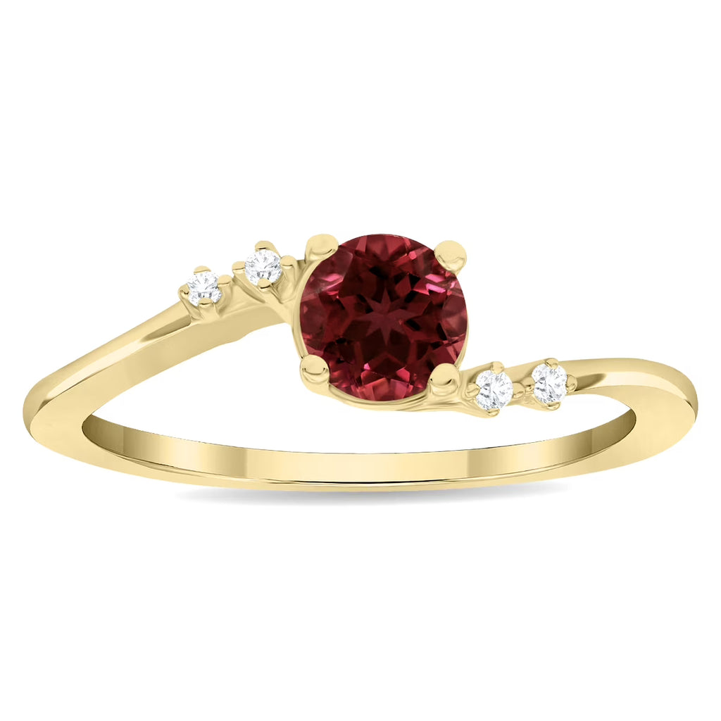 Garnet and Diamond Ring in 10K Yellow Gold Y449738