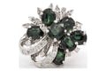 18k White Gold Sapphire Diamond Cluster Ring I226