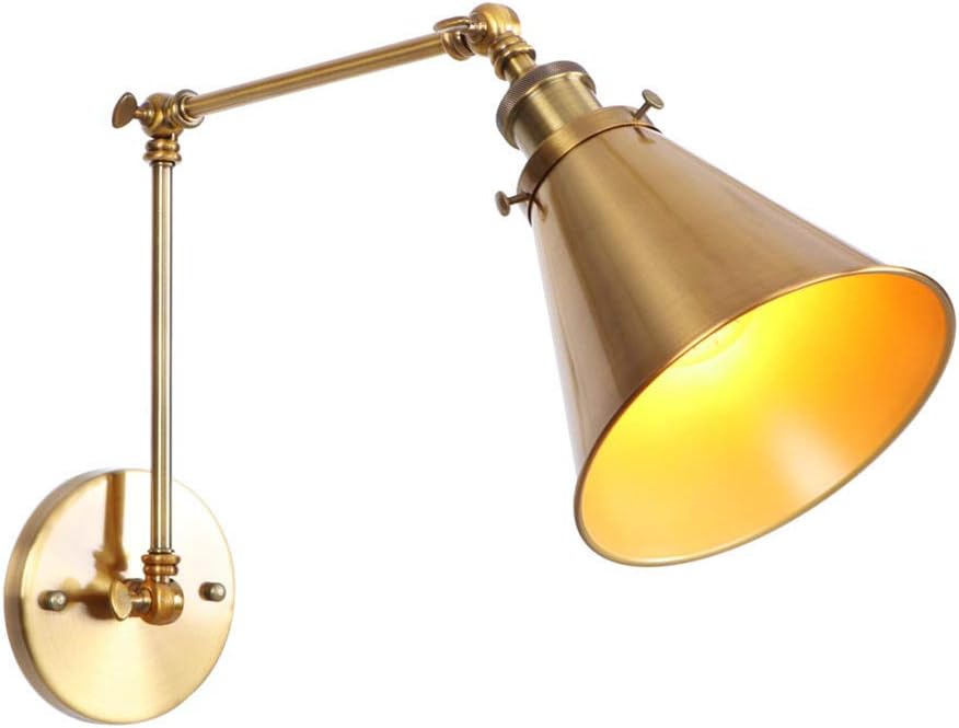 Vintage Wall Lamp Sconce Chrome Plating Funnel Lampshade Wall Mount Lighting Fixture (Bronze) I3490