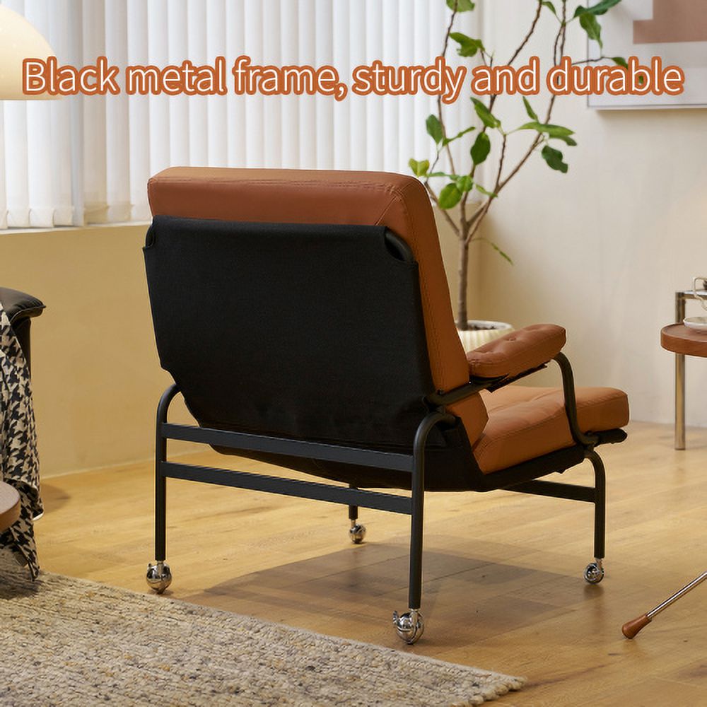 Bonded Leather High Back Accent Chair with Metal Legs Q25366