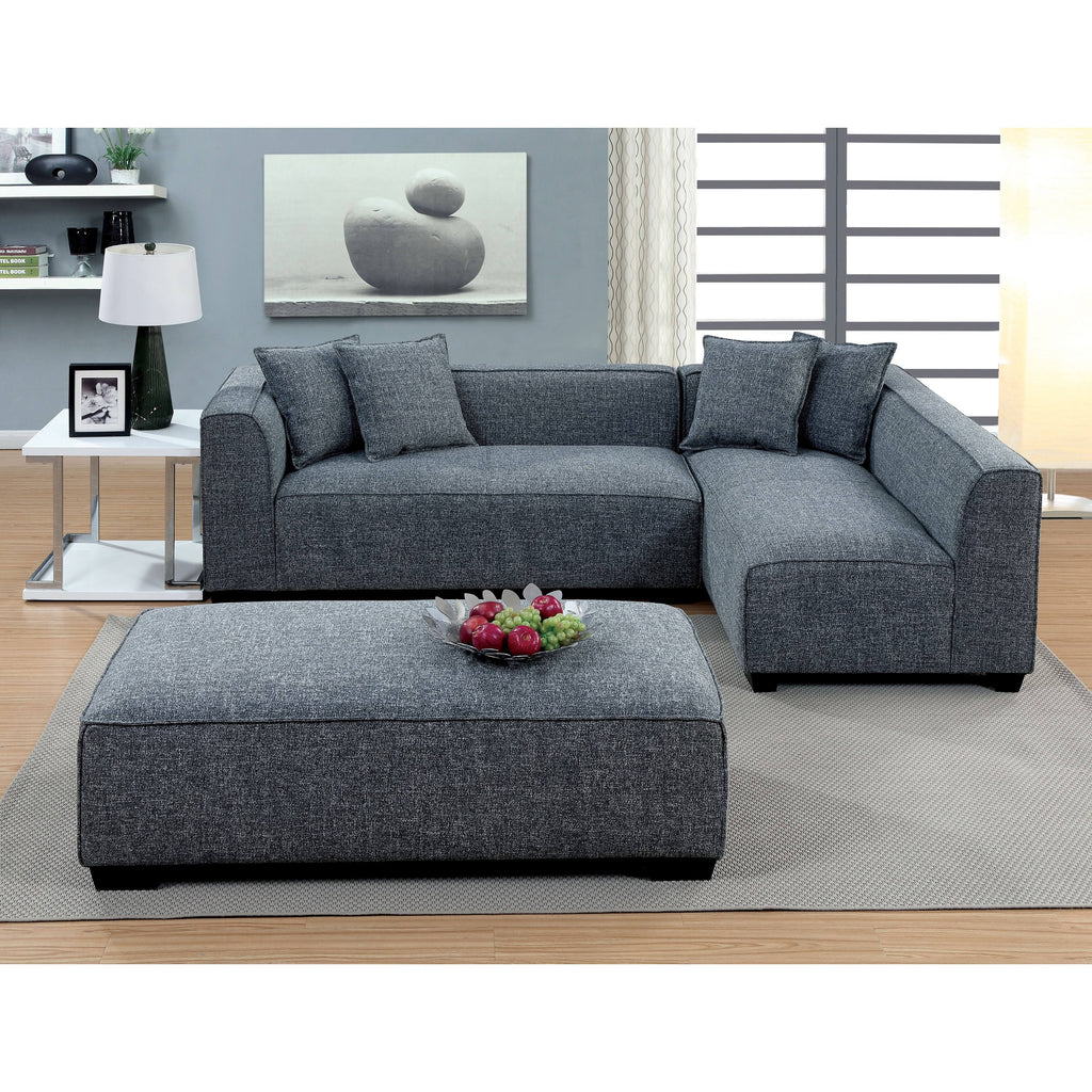 Grey Linen Ottoman G2352