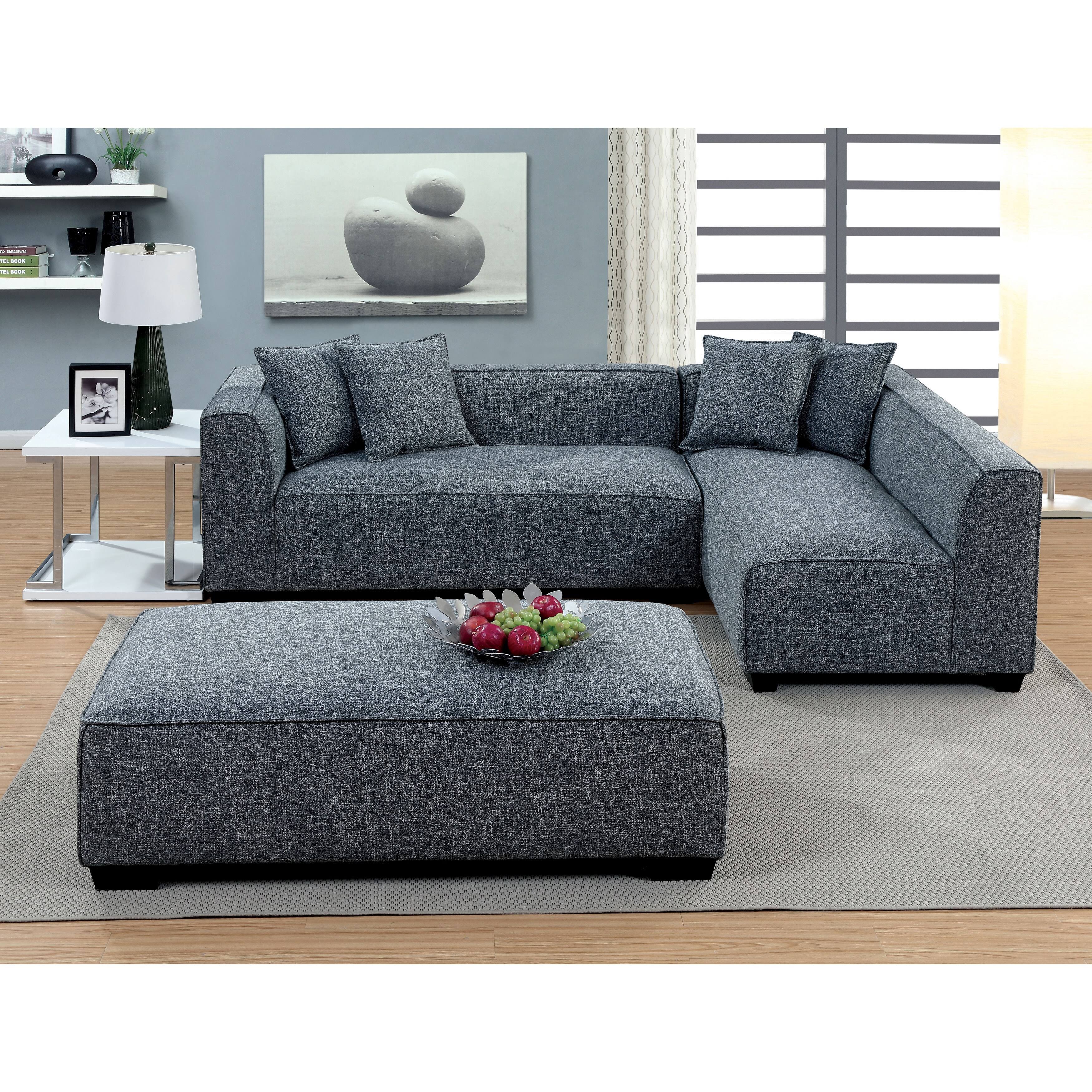 Grey Linen Ottoman G2352