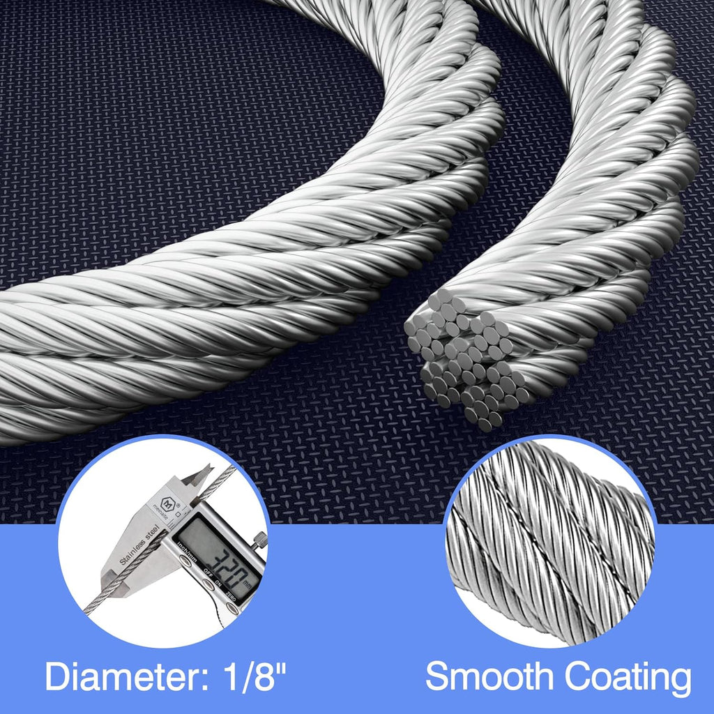 650 ft 7 x 7 Strands T316 Stainless Steel Cable Q72292
