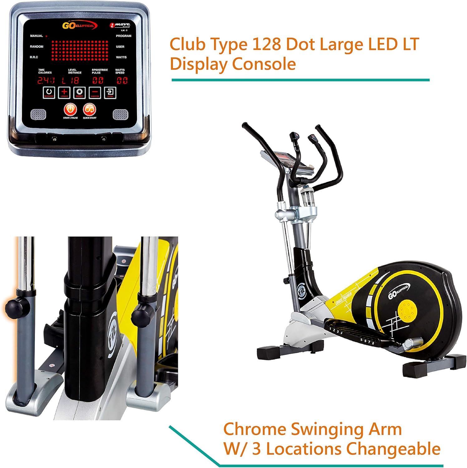 Yellow/Black Motorized Elliptical Cross Trainer W33353