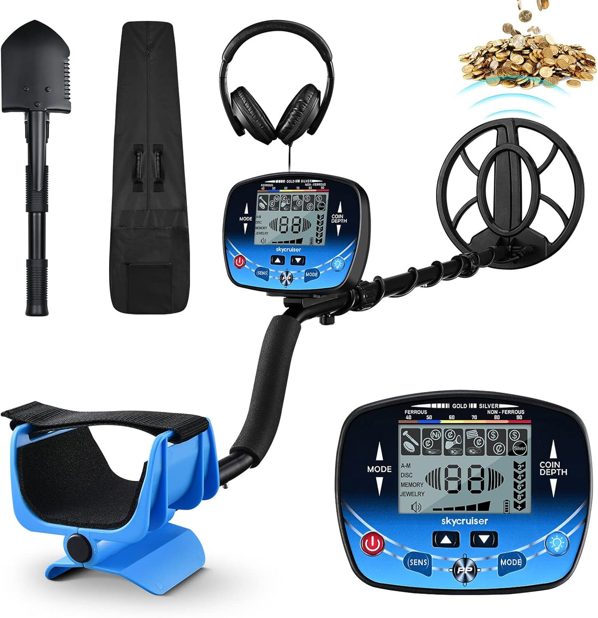Waterproof Metal Detector with 10" IP68 Search Coil J4905
