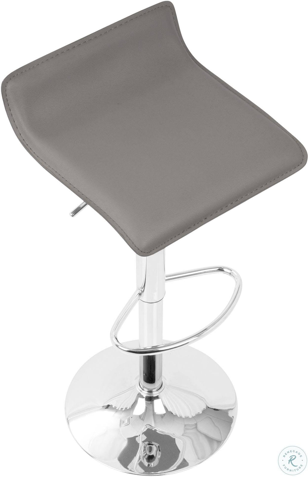 Grey Adjustable Barstool Set of 2 F86873