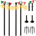 String Light Poles 2PCS 9FT Weather Resistant Stainless Steel C517004