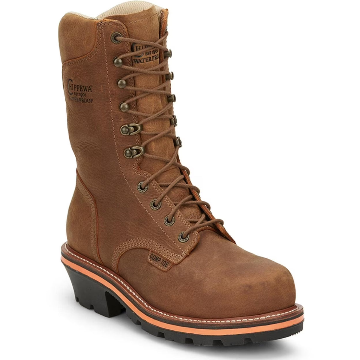 Brown Waterproof Composite Toe Insulated Work Boots Z1113