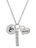 Silvertone Script Letter C Disc Zoe Necklace K895