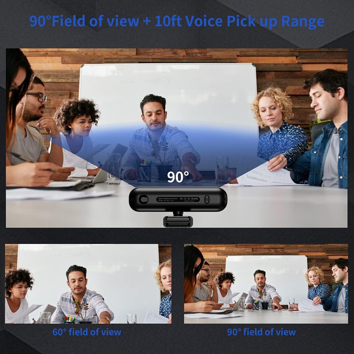 3 in 1 HD 1080p Webcam with Microphone and Speakers, Pack of 2 V283