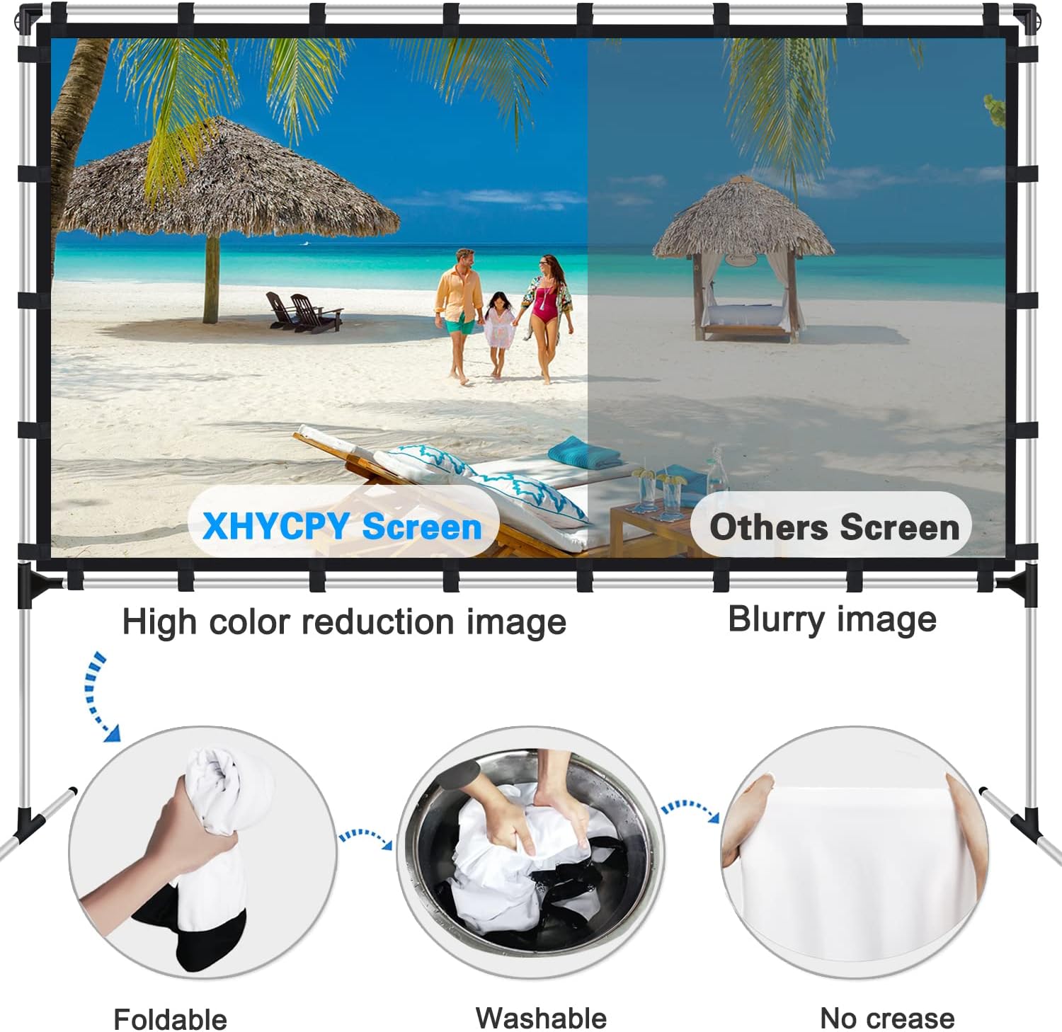 120 Inch Portable Projector Screen with Carry Bag A18045
