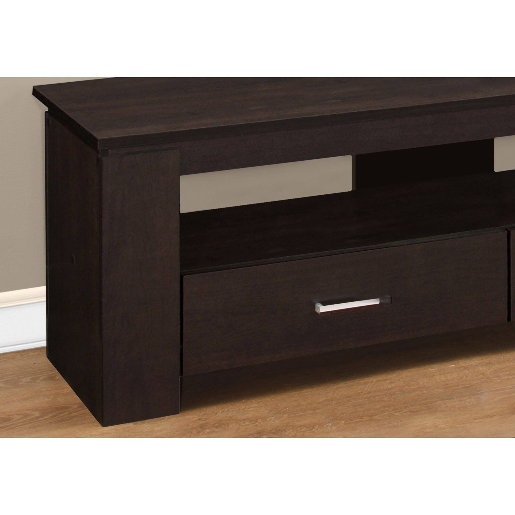 Cappuccino Brown Rectangular TV Stand with Storage Drawers K349372