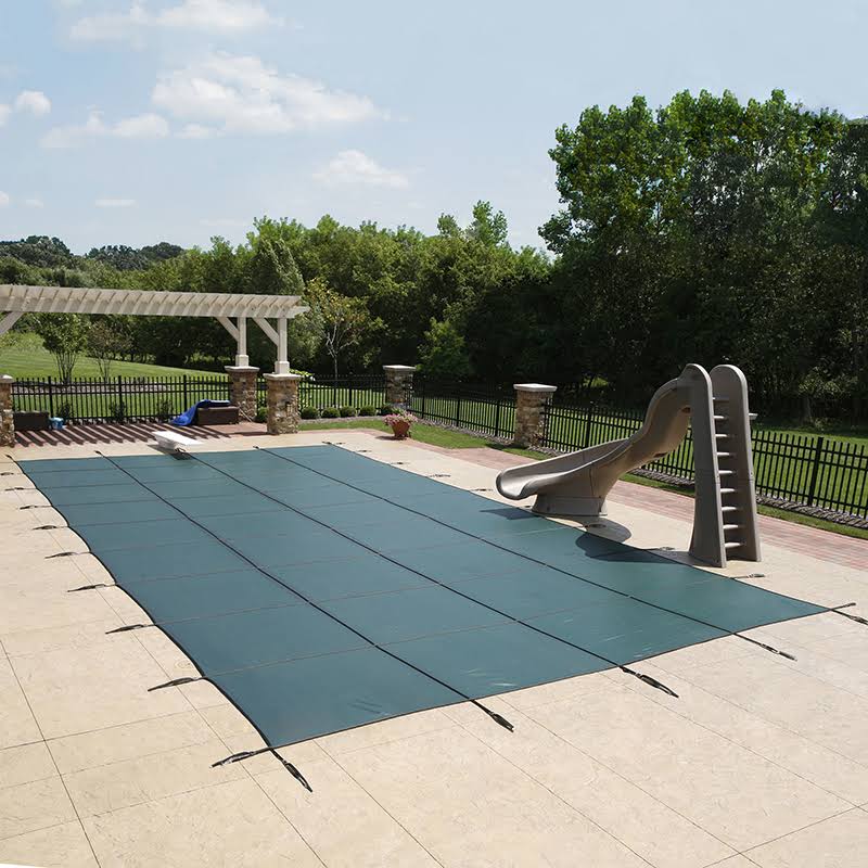 Blue 20-Year Ultra Light Solid Safety Cover for 12-ft x 24-ft Rect Pool D7957