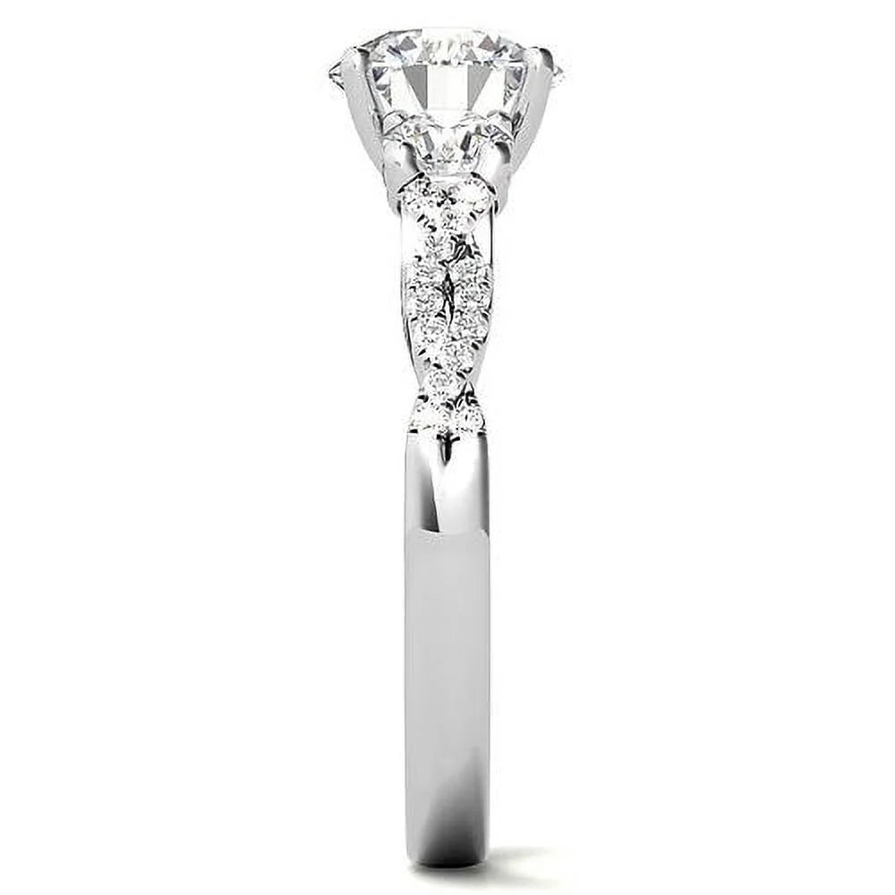 14k Gold Three Stone Diamond Engagement Ring Q979