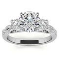 14k Gold Three Stone Diamond Engagement Ring Q979