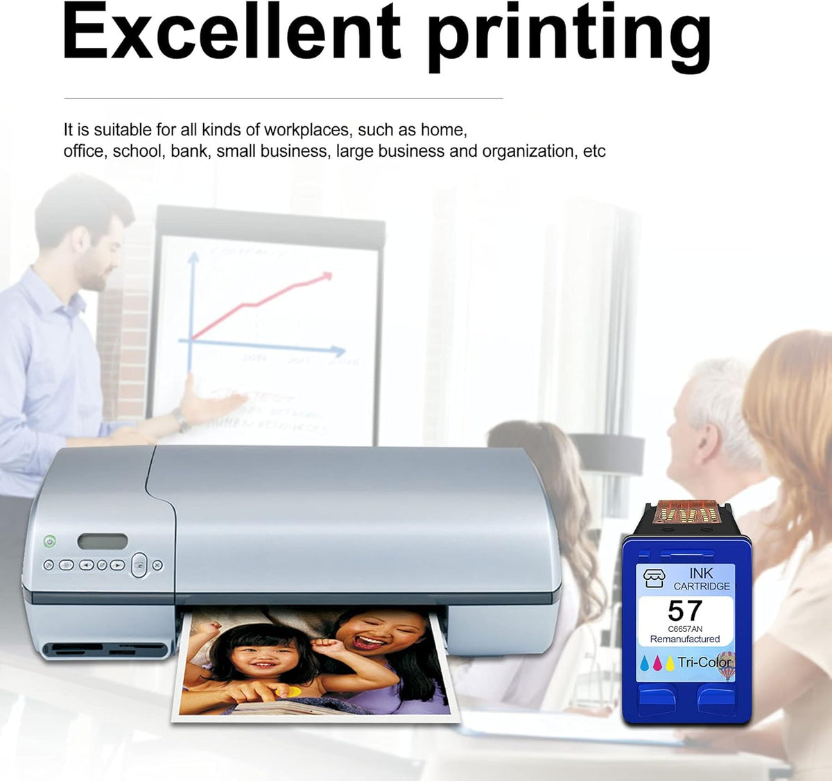 Tri-Color 2 Pack Compatible Ink Cartridge for HP Deskjet Officejet PSC K965