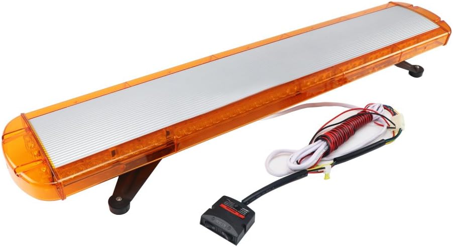 88W LED Flashing Strobe Light 17 Modes Amber White I490451
