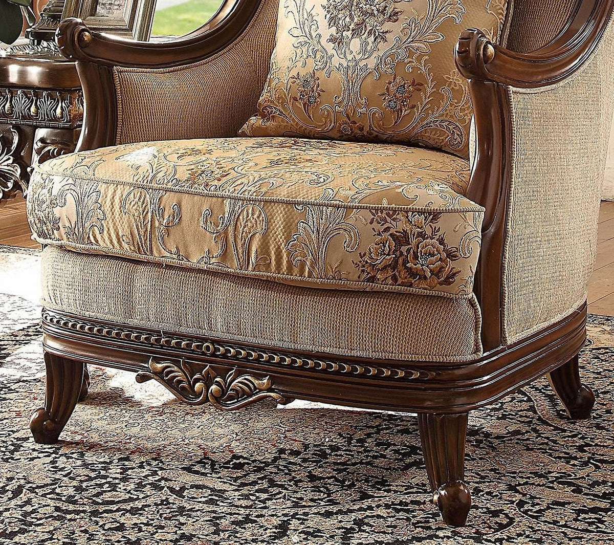 Carved Wood 3Pcs Sofa Set I589673