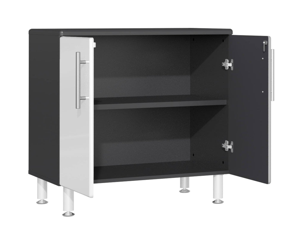 White Metallic Oversized 2-Door Base Cabinet M6848
