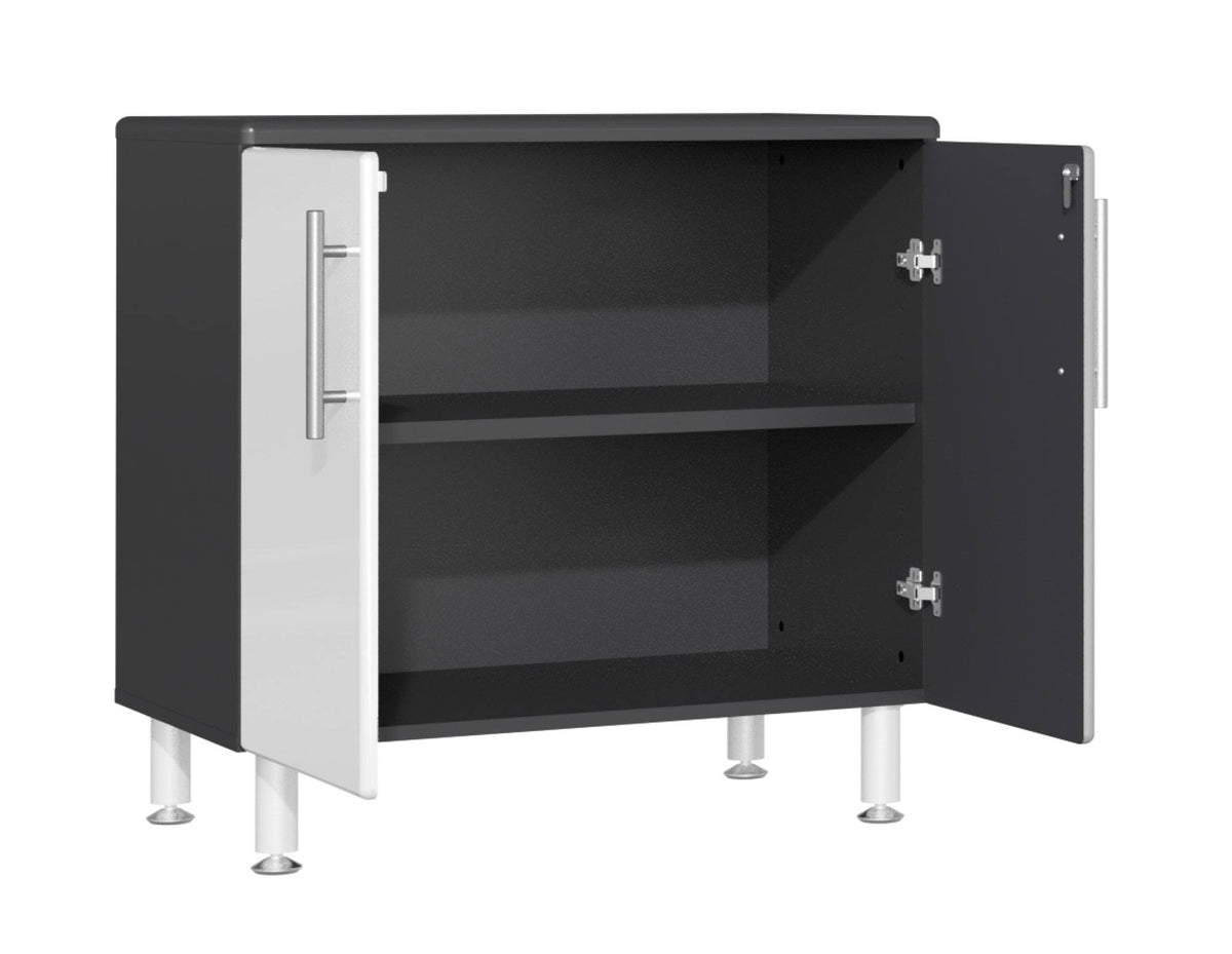 White Metallic Oversized 2-Door Base Cabinet M6848
