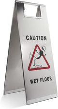 Stainless Steel Wet Floor Caution Sign Z542