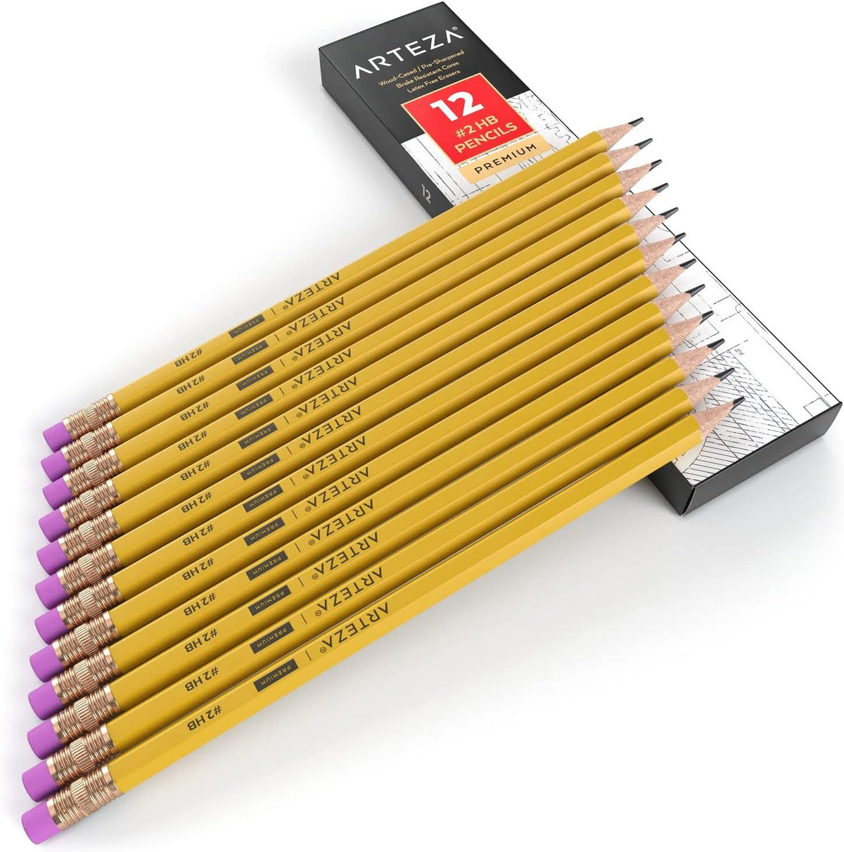 HB #2 School Pencils, Pack of 96, Black, Electric Pencil Sharpener, Pack of 2 A6368