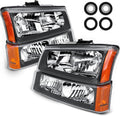 Black Housing Clear Lens Amber Reflector Headlights Assembly T91000