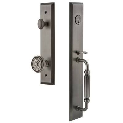 Single Cylinder Deadbolt Handleset with Door Knob and Rosette X4202