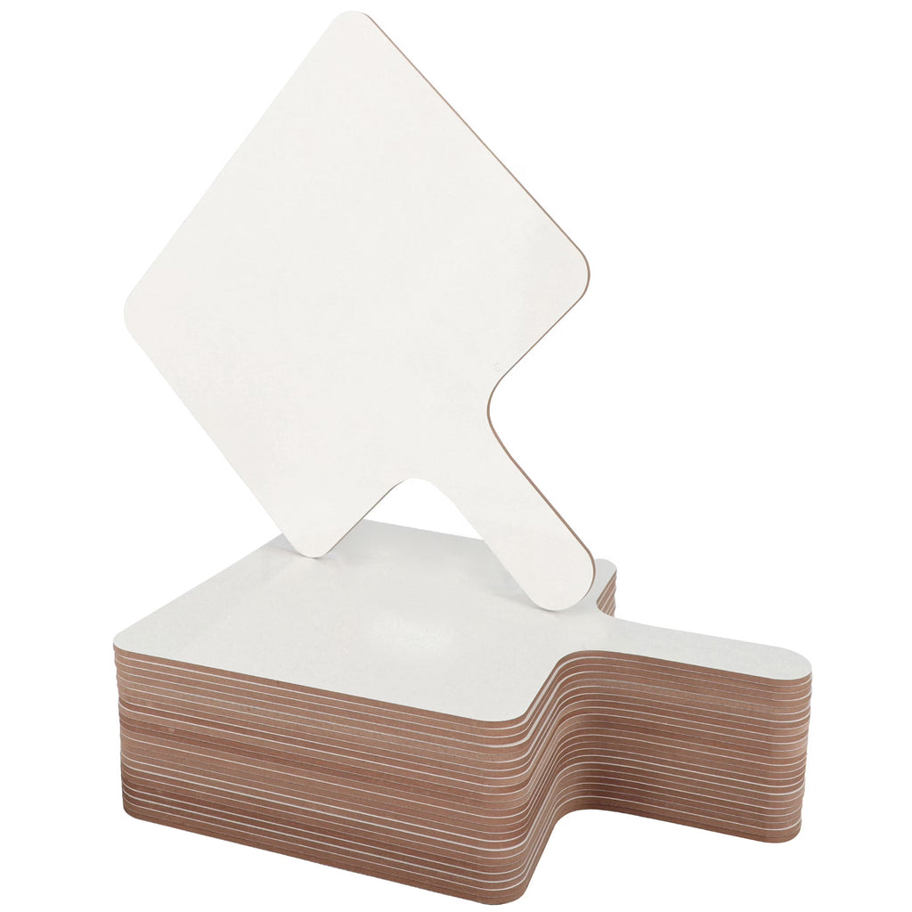 Small White Board Dry Eraser Paddles 25pk Double-Sided 7.9 by 6.5-inch X50618