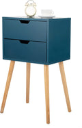 Grey Wood 2 Drawer Nightstand End Table Q6434