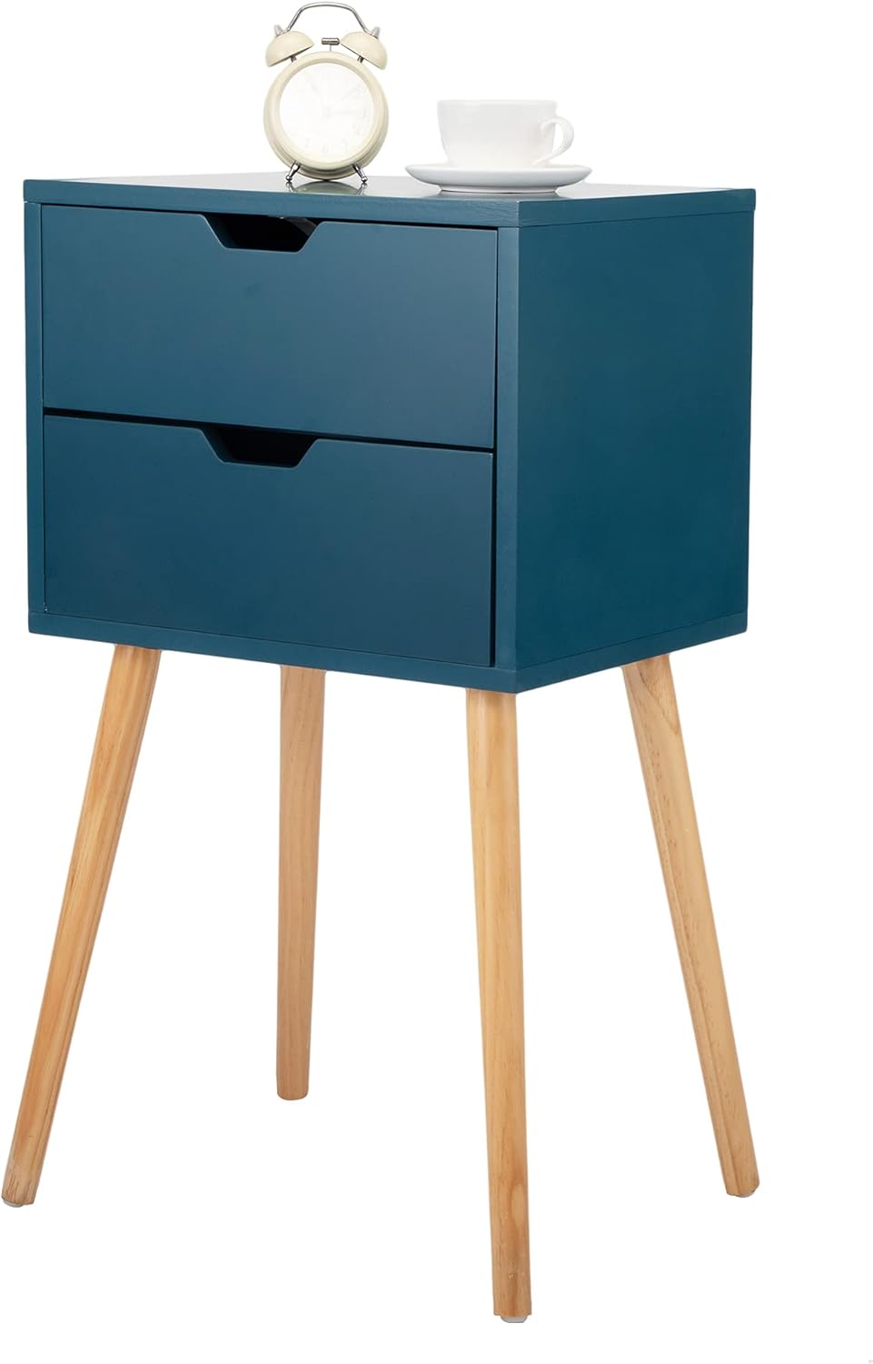 Grey Wood 2 Drawer Nightstand End Table Q6434