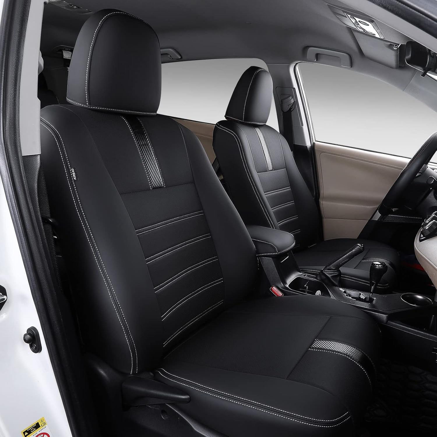 PU Leather Seat Covers for RAV4 2019-2022 (Black+Red) X915591