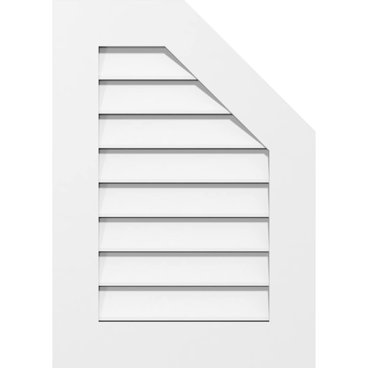 Half Octagon Top Right Surface Mount PVC Gable Vent B115