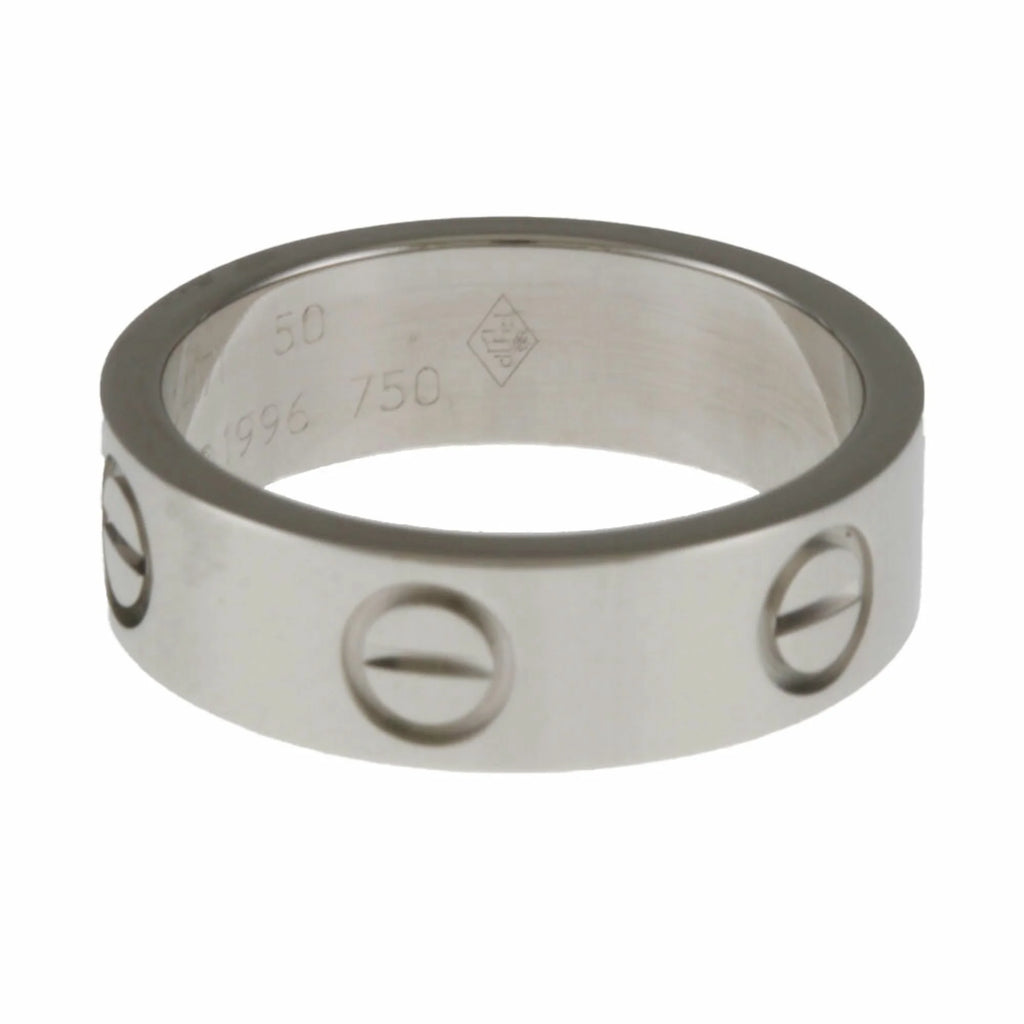 18K White Gold Love Ring J545