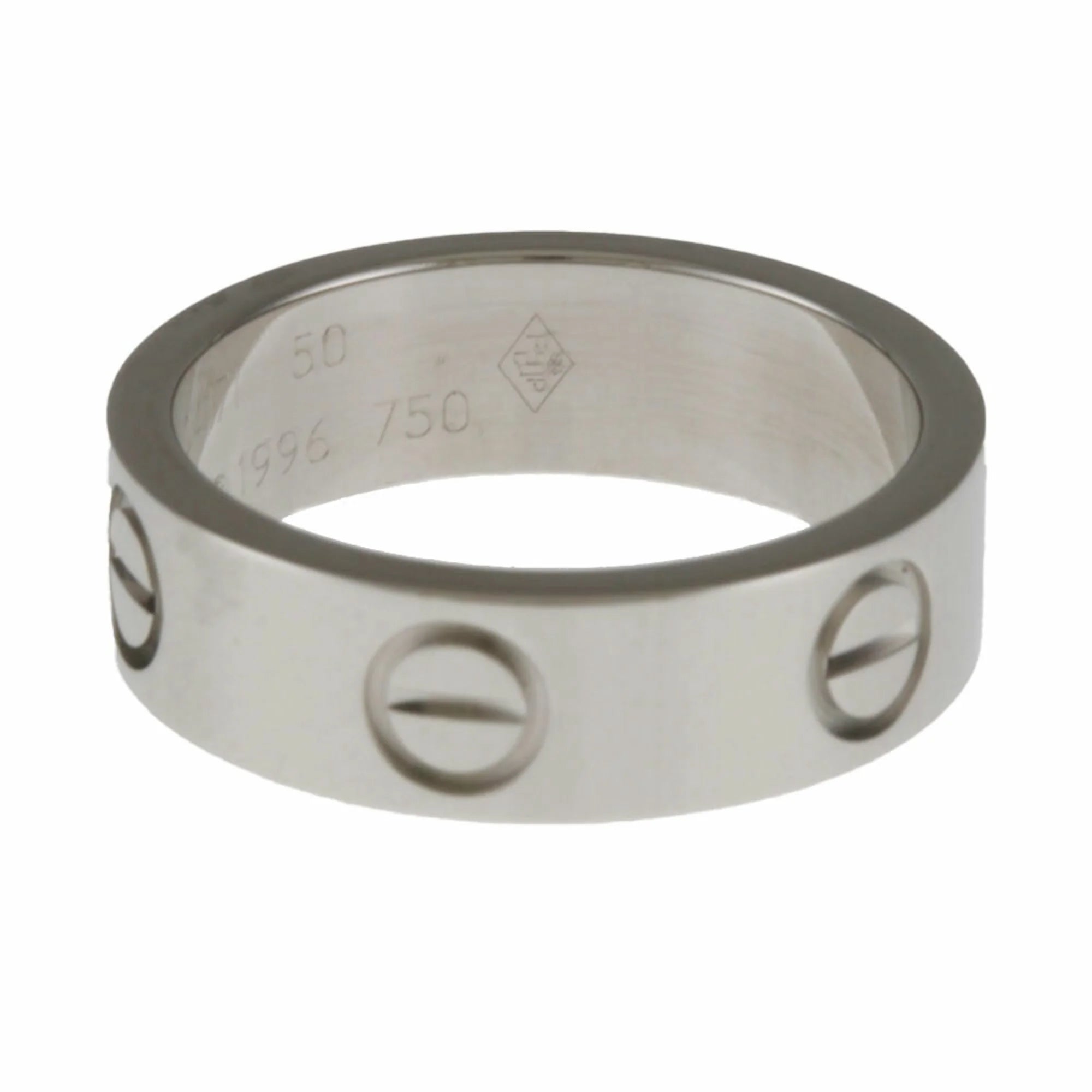18K White Gold Love Ring J545
