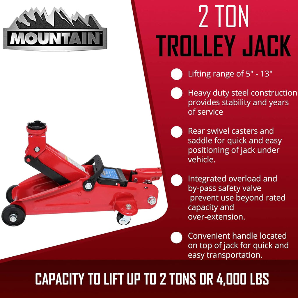 2 Ton Trolley Jack, 4,000 LB Capacity, Heavy Duty Steel, Pack of 2 Q7184