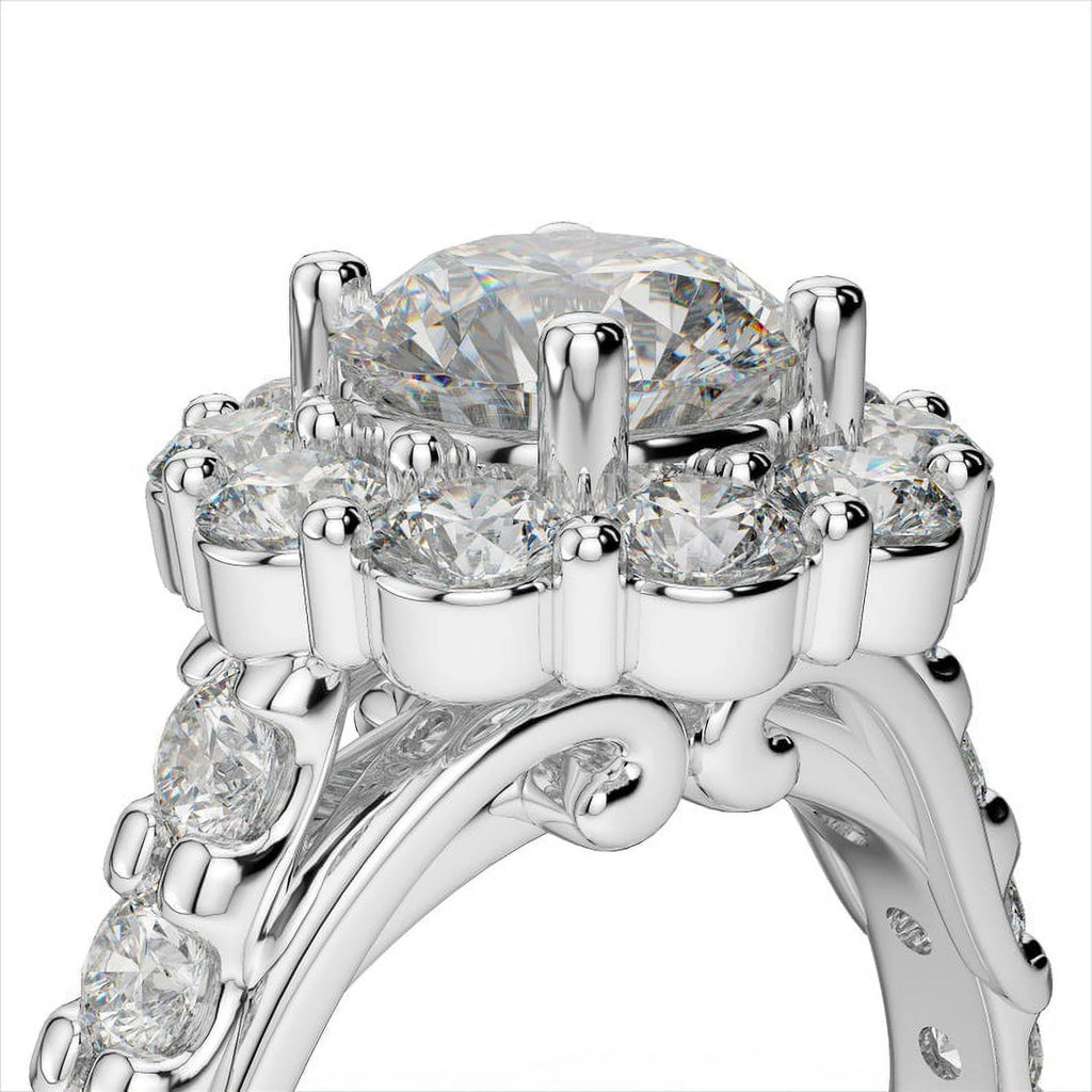 14K White Gold Moissanite Wedding Ring U280