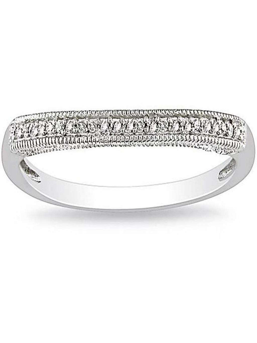 10k White Gold Diamond Wedding Ring Band B13590