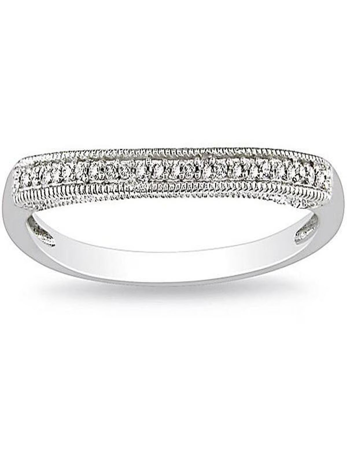 10k White Gold Diamond Wedding Ring Band B13590