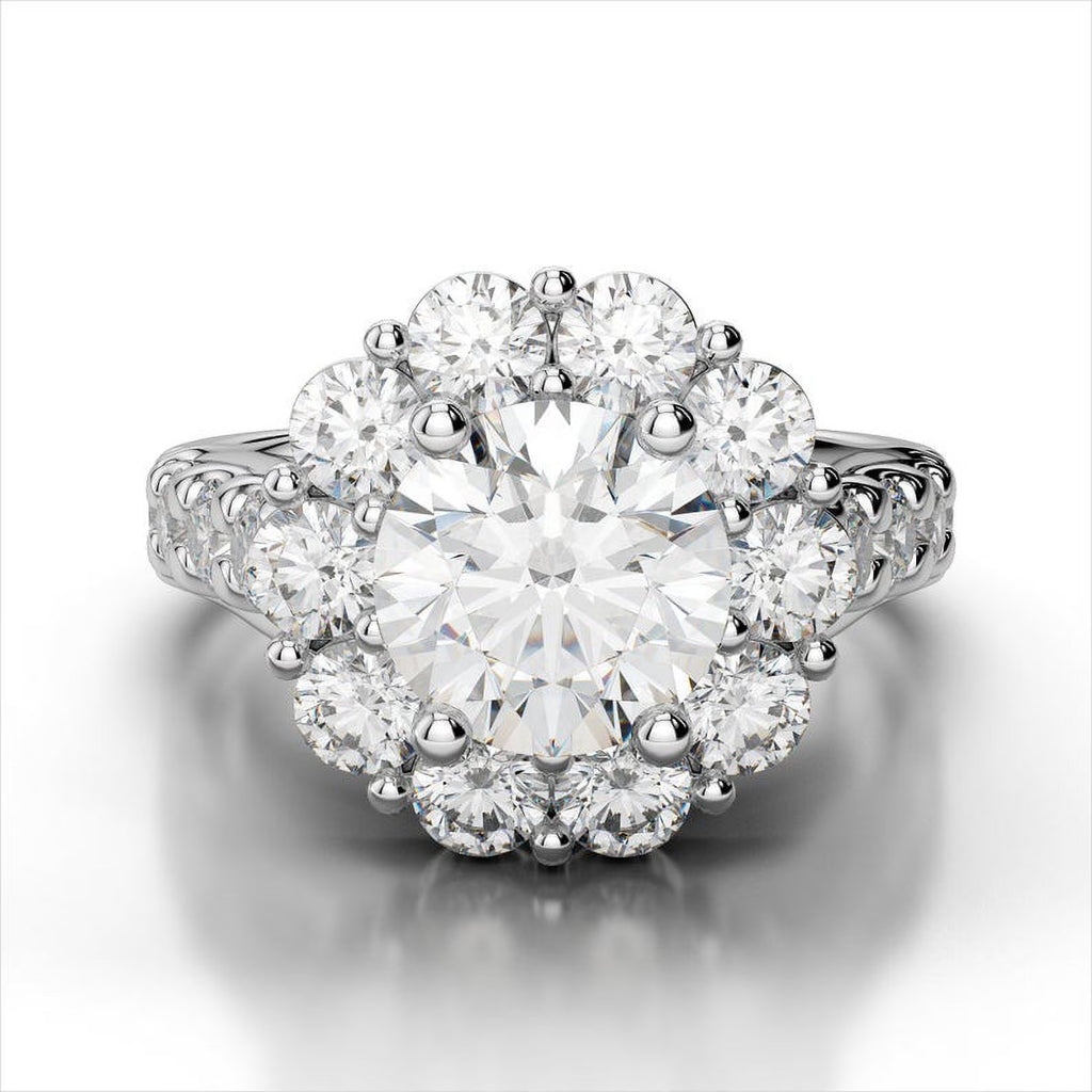 14K White Gold Moissanite Wedding Ring U280