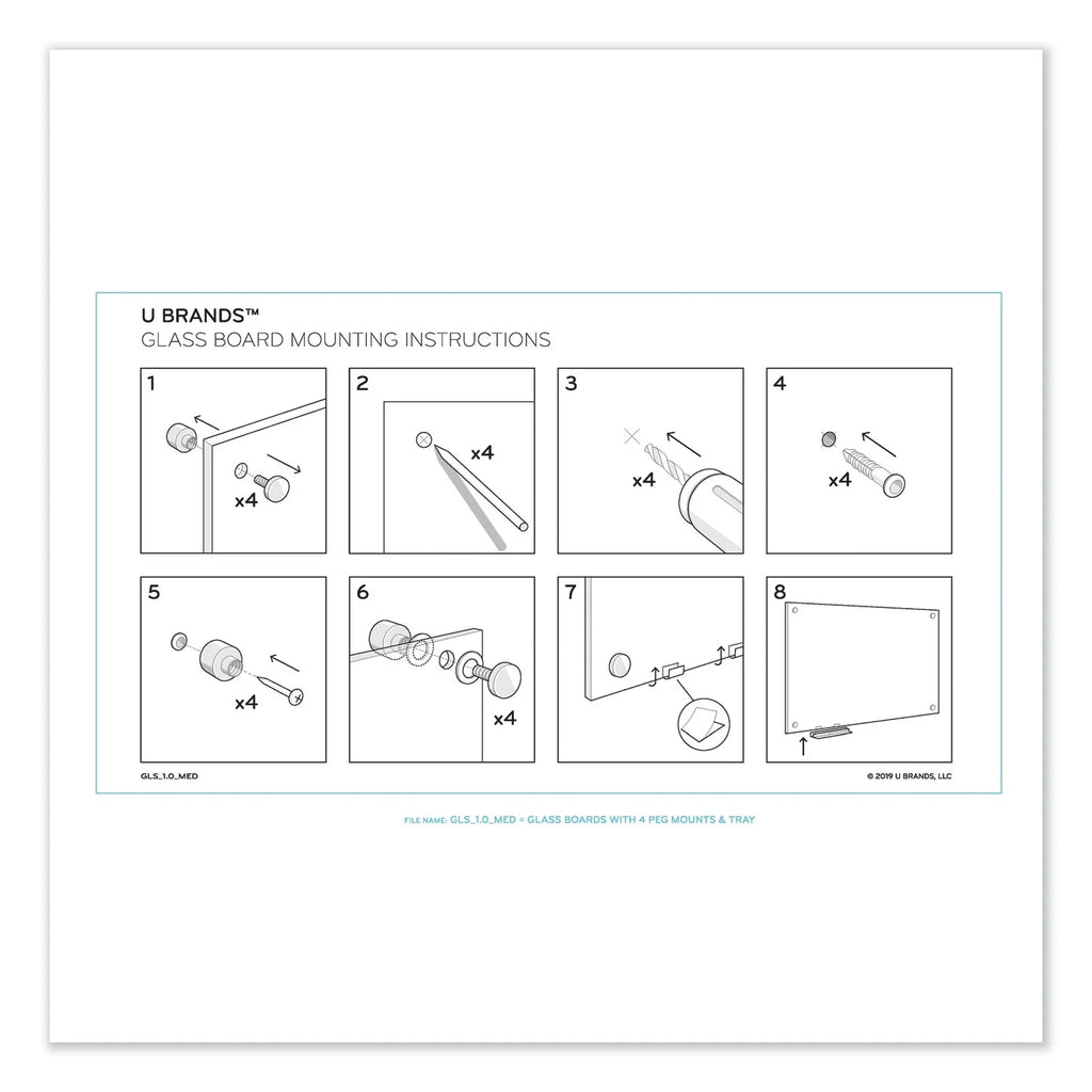 Magnetic Glass Dry Erase Board 48 x 36 White C290
