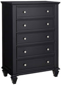 Black 5 Drawer Chest Q786623