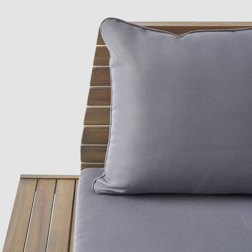 Outdoor Acacia Wood Chair Set of 2, Dark Gray S6951