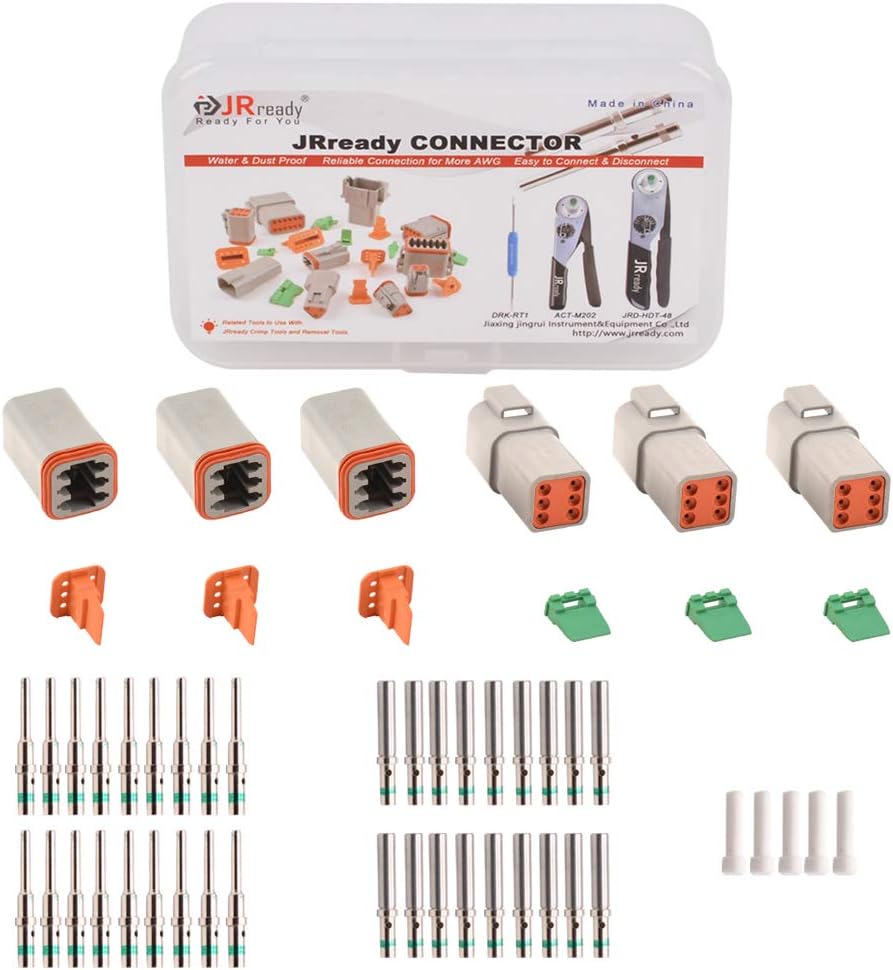 Deutsch Connector Kit 35 Pairs Gray IP67 Waterproof Electrical Connectors Plug Q60976
