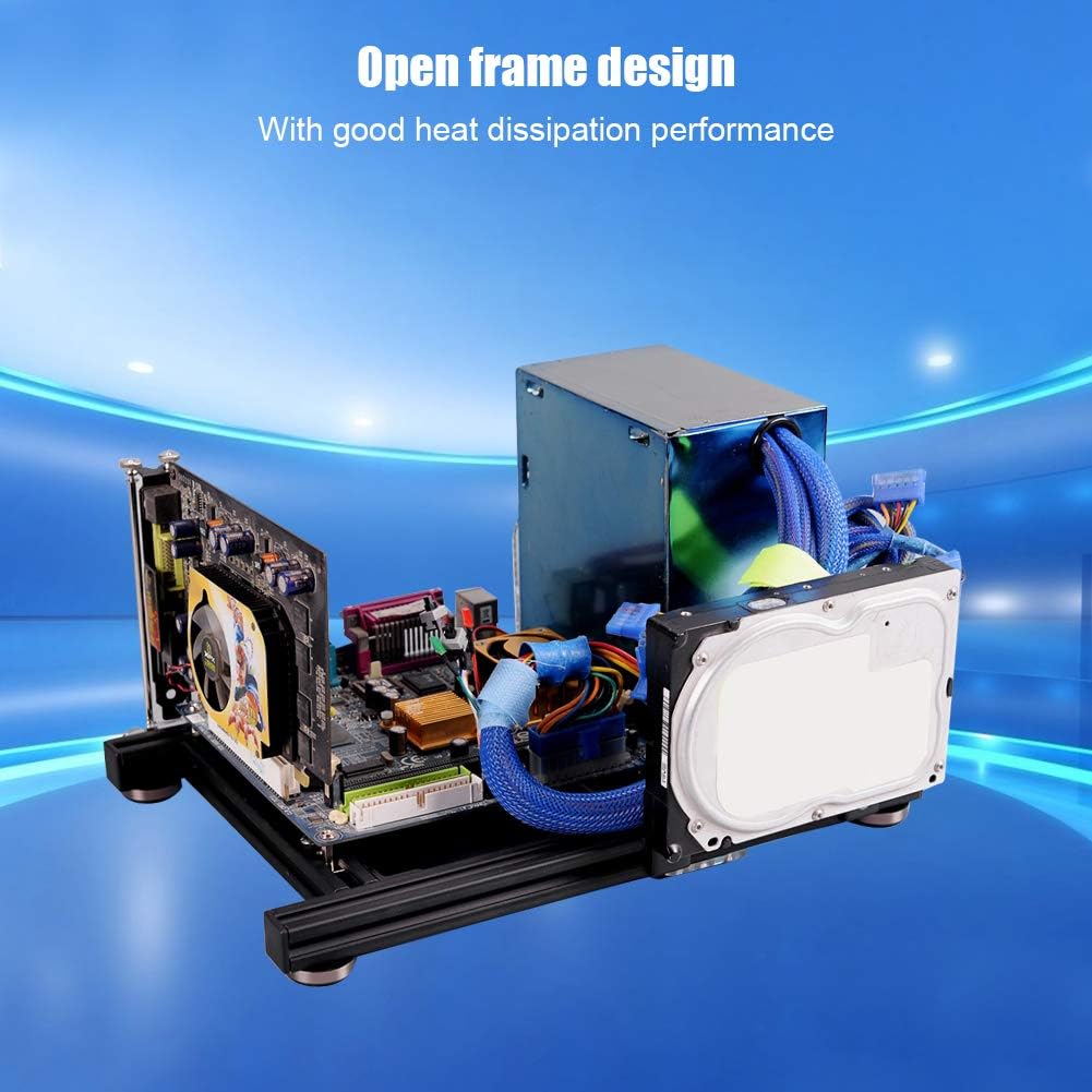 Black Aluminum Open Air Computer Test Bench Case W627