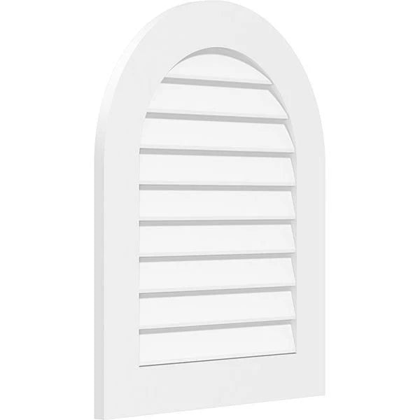 32x22W x 22x22H Round Top Surface Mount PVC Gable Vent Z527