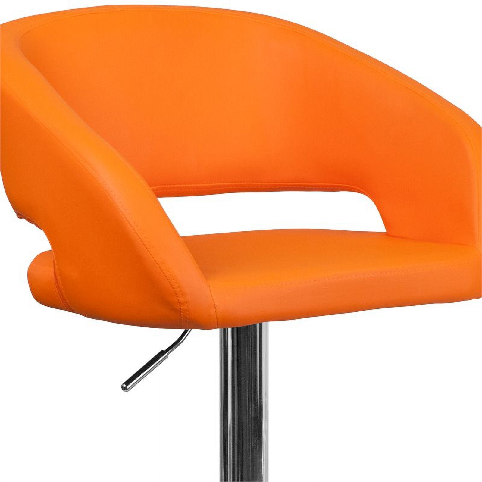 Modern Faux Leather Adjustable Bar Stool in Orange K1536