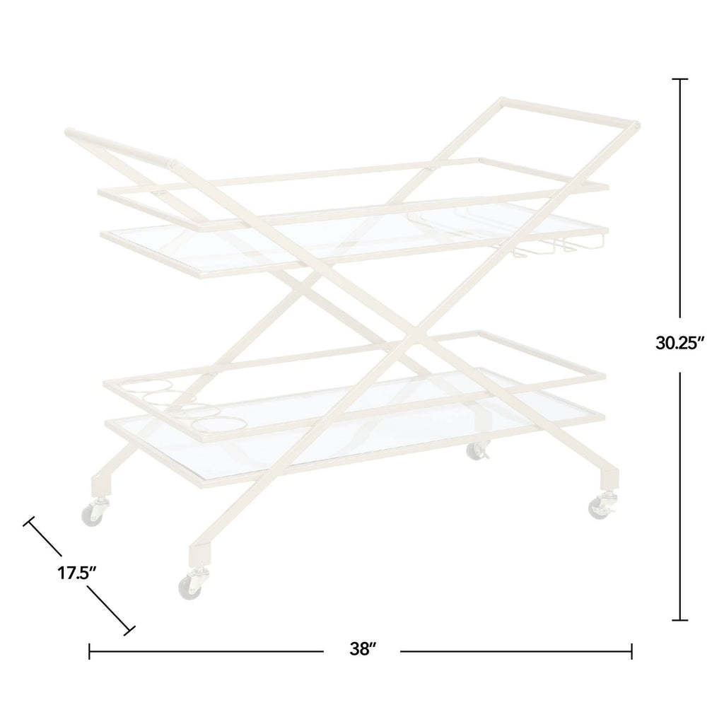 Gold Geometric Metal Bar Cart C534