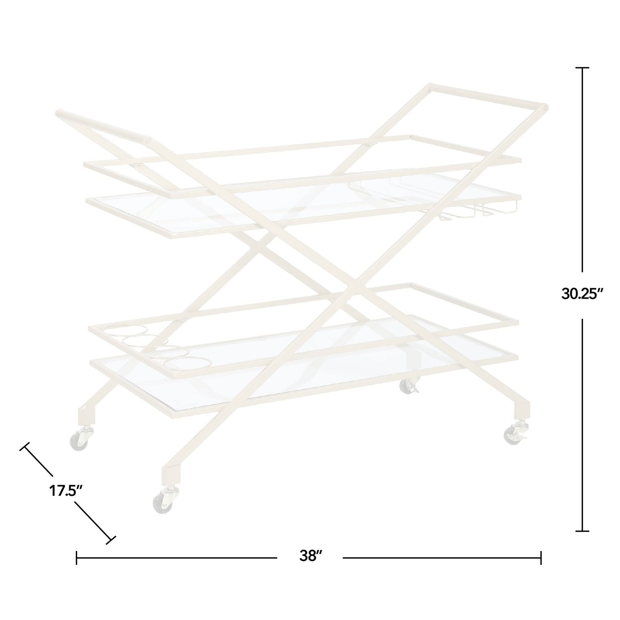 Gold Geometric Metal Bar Cart C534