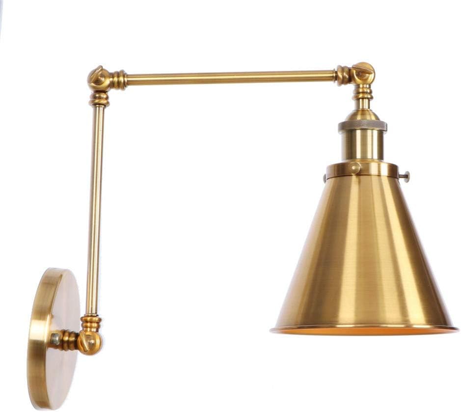 Vintage Wall Lamp Sconce Chrome Plating Funnel Lampshade Wall Mount Lighting Fixture (Bronze) I3490